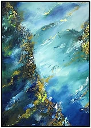 YFQHDD Океан Море Ръчно Рисувани Живопис с маслени Бои на Платно Стенни Картини за Декорация на Дома Абстрактна