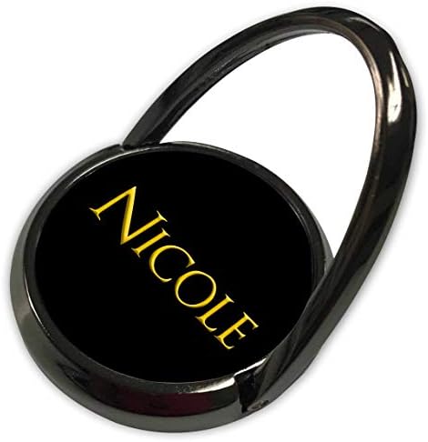 Дизайн 3dRose Alexis - Популярните женски имена в САЩ - Никол, Известно женско име в Америка. Жълт в черен Талисман