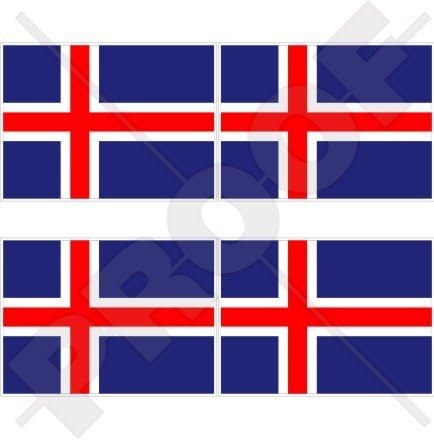 ИСЛАНДИЯ Знаме на Исландия 2 (50 mm) Винил броня-Етикети на Каска, стикери x4