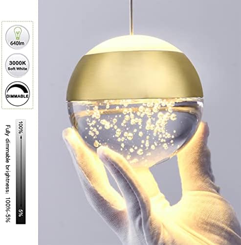 Окачен лампа JoollySun Single Mini: Модерни таван, Висящи лампи с 1 лампа, Лампи с Пузырьковым Хрустальным топка