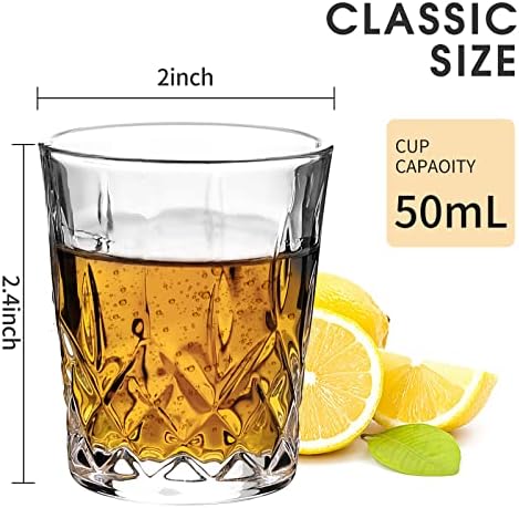 Чашки за текила JAIEF 1,7 мл, чаша на тежка основа, Кристални чаши за напитки (определени от 4-те)