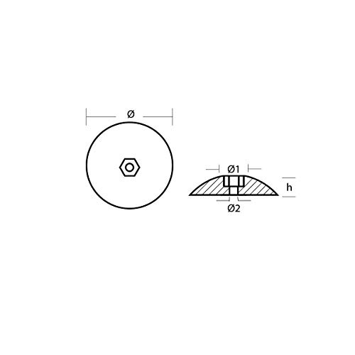 Анод на волана Tecnoseal R3 - цинк, диаметър 3-3/4 инча (51616)