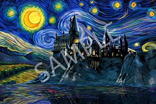 Най-добрият магазин за щампи - Плакат в стил Хари Потър Звездна нощ в хогуортс (24x36 инча)