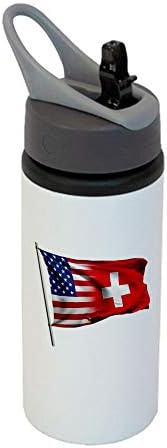 Спортна бутилка ExpressItBest 22 грама - Флаг на Швейцария (Швейцария) - Изобилие от възможности