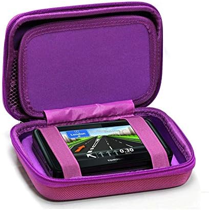 Твърд калъф Navitech Purple за пренасяне на GPS е Съвместим с Garmin - DriveSmart 55 - Автоматично GPS - 5,5