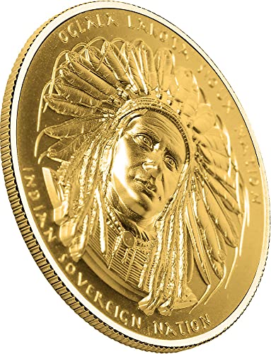 2023 DE Вождът на индианците PowerCoin Crazy Horse 1 Унция Златна монета от 50 $ Народ Сие 2023 Без лечение