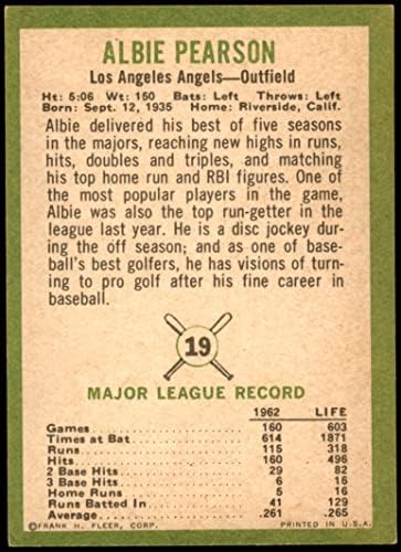 1963 Fleer 19 Albi Пиърсън Лос Анджелис Энджелз (Бейзболна картичка) EX/MT Angels