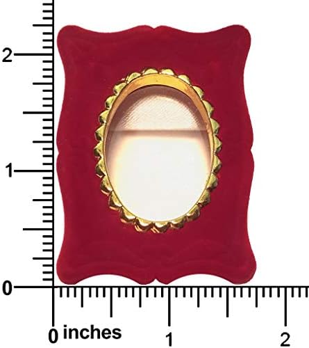 Подарък Кутия с Овална дограма от Кестеняво-Червен Велур, Пръстен 1020050-48PK-NF
