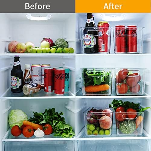 Органайзер за хладилник TP с дръжки, Каси за съхранение на продукта Кутия за съхранение идеален за организиране