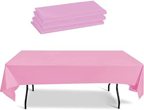 Розови Найлонови Покривки за маса 3 на Опаковката 54 x 108 за Еднократна употреба Покривки за Правоъгълни Маси