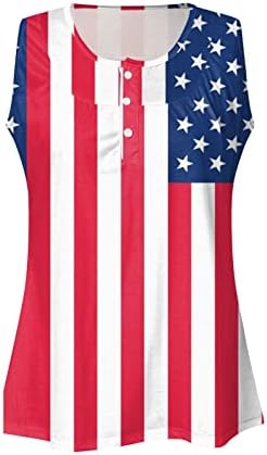 На 4 юли, Туника, Потници за Жени, Американският Флаг, Скрывающий Корема, Ризи, Лятна Ежедневна Блуза С Къс Ръкав и V-образно деколте и копчета, Топ