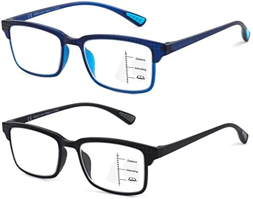 Постепенно многофокусные очила за четене CARA Premium, 2 опаковки, гъвкави лесната дограма за TR90, Принудителна