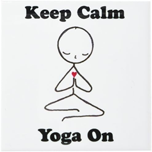 3dRose CST_123070_4 Запазете спокойствие, Йога на клечка за медитация, Статуетка, Поза Лотос За Йога, Керамични