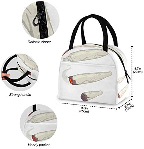 Случайна чанта за обяд Дамски - Марихуаната Joint Големи Запечатани Торби за Обяд с плечевыми ремъци за работа