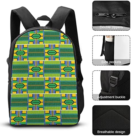 Африкански Племенни Кент 3ШТ Раница За Лаптоп Набор от Сладък Тийн Раница За Книги С кожена Чанта За Обяд молив