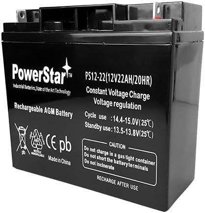Батерия PowerStar-22AH High Rate SLA Заменя 51814 6fm17 6-dzm-20 6-fm 18 lcx1220p - 2PK