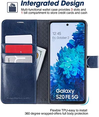 Калъф е Съвместим с Samsung Galaxy S20 FE 5G Калъф с притежателите на карти, една чанта-портфейл от изкуствена