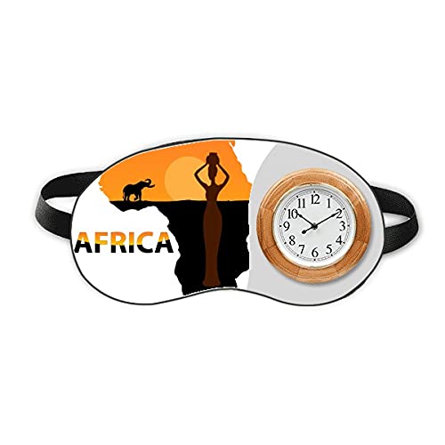 Карта На Африка, Савана Живот Слон Сън На Очите Главата Часовници Пътуване Лампа На Кутията