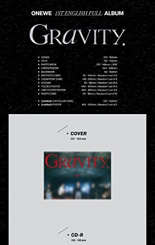 ONEWE Gravity 1-ва английски пълен албум на CD + POB + Сгъваема плакат на опаковката + Плакат с текста на песента