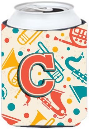 Carolin's Treasures CJ2001-CCC Буквата C Ретро Бирюзово-Оранжеви Музикални Инструменти Оригинално Устройство