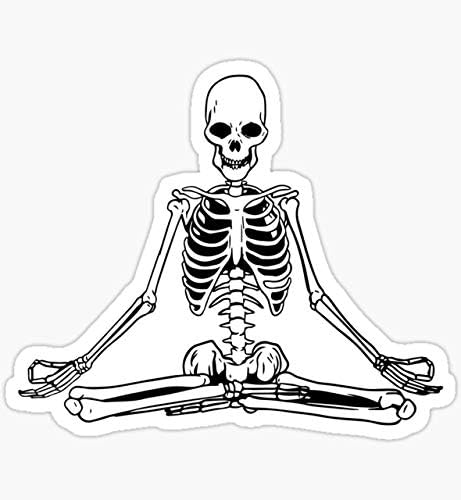 Стикер С виртуален скелет за Медитация, Йога - Графична стикер - Стикер за автомобил, Стена, Лаптоп, Мобилен,