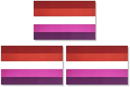 JBCD Залез Лесбийки Les Pride Флаг Магнит Стикер ЛГБТ Магнит за Автомобил, Камион или suv (3 опаковки, 3x5 инча)