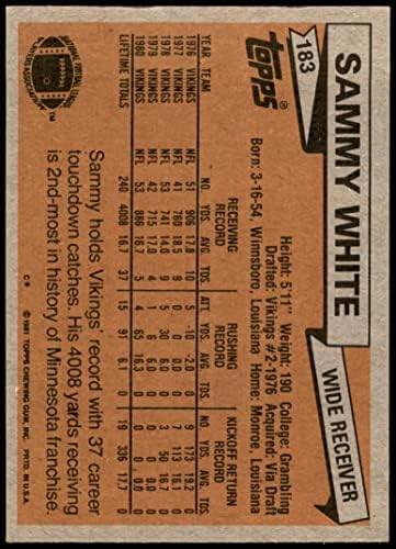 1981 Topps 183 Сами Уайт Минесота Викингз (Футболна карта) EX+ Викингите Грэмблинг