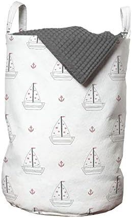 Чанта за дрехи на платноходка, с Фигура във формата на Сърце, Платно с Котва, Морски Транспорт на Кораби, Кошница