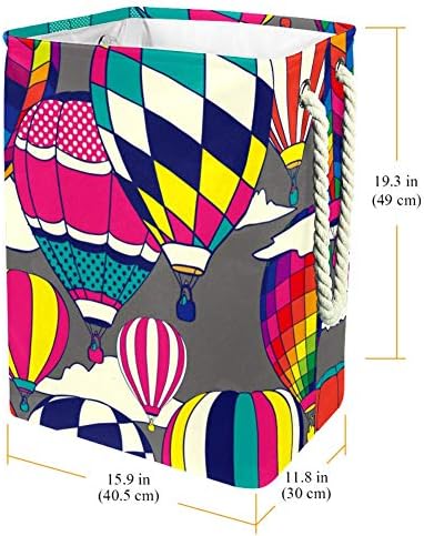 Inhomer Цветни Ретро Поп Балони 300D Оксфорд PVC, Водоустойчив Кошница За Дрехи, Голяма Кошница за Дрехи за