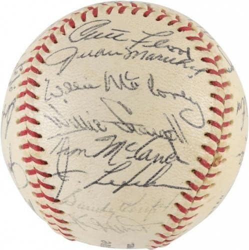 Роберто Клементе Уили Мейс, Санди Куфакс, Мач на звездите 1966 г., Подписана от Бейсбольным PSA - Бейзболни