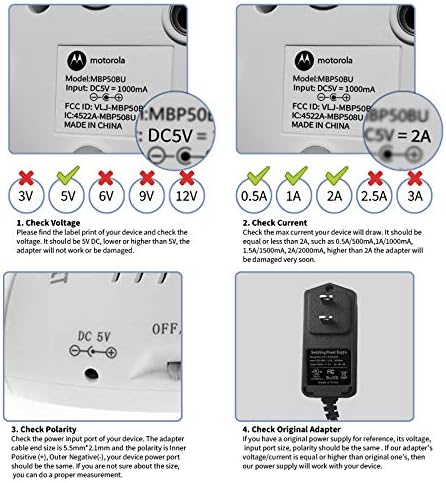 BOLWEO 5 В 2A захранващ Адаптер, 10 W Адаптер Кабел за слушалки, Камера Рутер Hub TV Скоростна LCD плейър Бебефони
