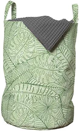Чанта за дрехи Ambesonne Nature с Монотонен принтом във формата на листа от банан и монстеры Полочиха, Кошница