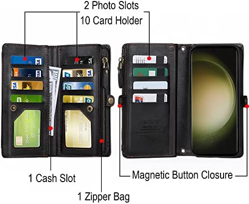 Чанта-портфейл DKDKSIP за Samsung Galaxy S23 Ultra за жени, [Безжична зареждане] [Блокиране на RFID] [Държач