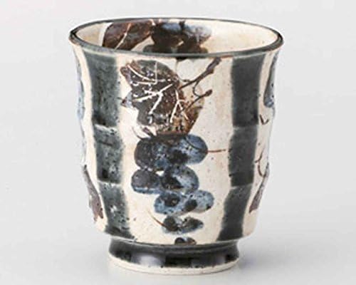 Blue Grape 3,1-инчов Комплект от 5 японски Чаени чаши Бяла Керамика е Направена в Япония