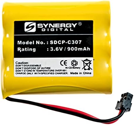 Батерии за безжични телефони Synergy Digital, работи с безжичен телефон Panasonic KX-TSC50B (Ni-CD, 3,6 В, 900