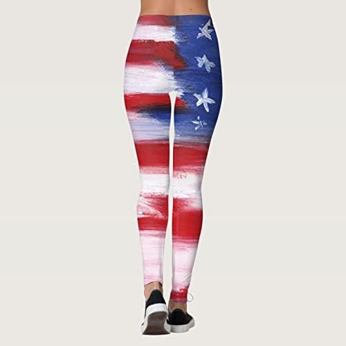 Американското знаме от 4 юли Женски Гамаши Корема Control САЩ Тънък Панталон-Молив с Флаговой Лента и Звезда,