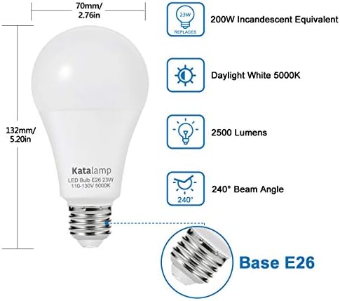 Сверхяркие led лампа дневна светлина А21 мощност 23 W, еквивалент на led лампи, мощност 150 W, 5000 До при 2500