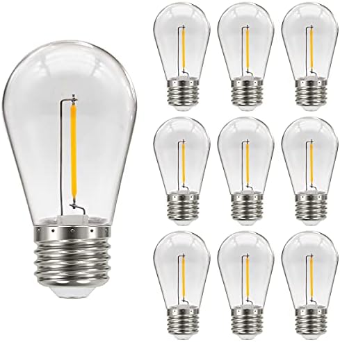 Led крушка на Едисон MZyoyo S14, E26, 1 W, led гирлянди S14, Реколта лампа с нажежаема жичка, Пластмаса, 2200