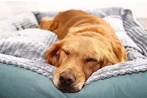 Обратима Правоъгълна легло за домашни любимци Oggo, Куче легло с бродерия във формата на Кучешки Лапи, със Среден
