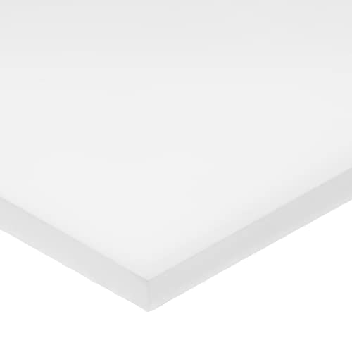 Пластмасов лист от гомополимера ацеталя Delrin, бял, с дебелина 3/8 инча х 24 см в ширина х 24 инча дължина