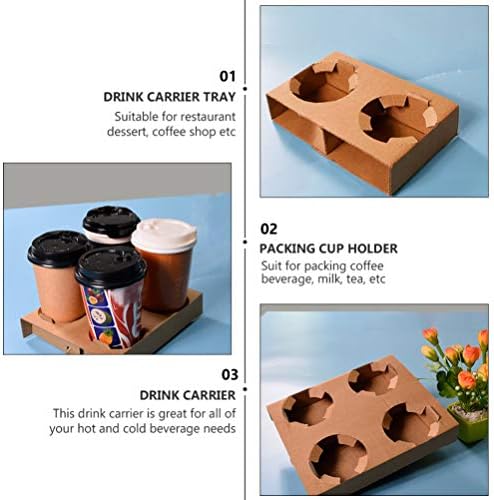 Чаши за кафе Hemoton за Еднократна употреба 10 бр., Книжен Поставка за напитки За Вкъщи, Тава за Носене на Чаши