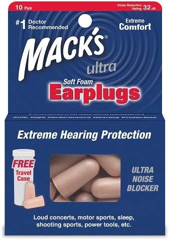 Тапи за уши от сверхмягкой пяна Macks, 10 броя (опаковка от 6 броя)