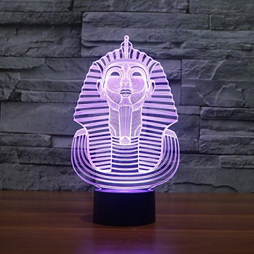 3D Египет Фарао лека нощ USB Сензорен Прекъсвач Декор Тенис на Маса Оптична Илюзия Лампи 7 Цвята Променящите