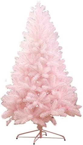 Коледно дърво ZPEE Розова 5 фута, Бор от изкуствен материал ПВЦ с метална стойка Лесно се монтира Коледна Украса