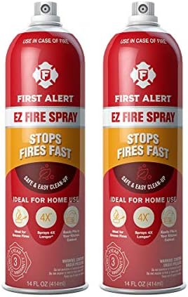 Първата тревожност EZ Fire Спрей, Огнетушащий аерозолен спрей, Опаковка от 2 броя, AF400-2 & EZ Fire Спрей,