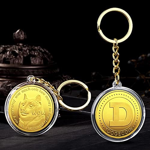 1 унция Dogecoin Възпоменателна Монета Ключодържател Позлатен Криптовалюта Dogecoin 2021 Лимитированная Серия са подбрани Монета с Защитен Калъф