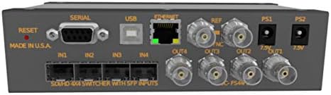 Матричен превключвател MSC-FS44FBL, 4 входа SFP, 4 изхода BNC, мини-преминете на 3G-SDI с кнопочной панел (връзки