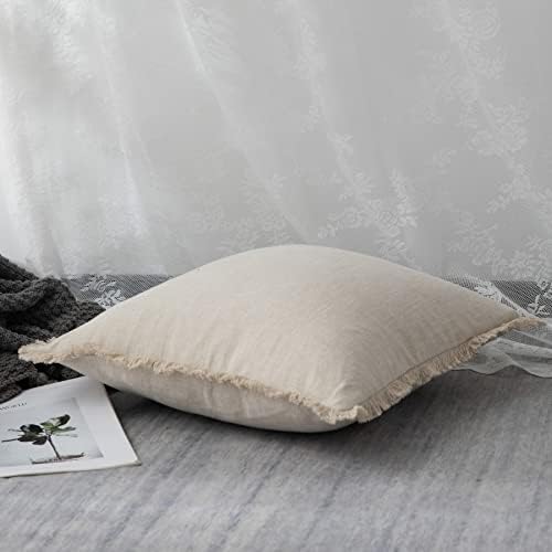 Бельо Калъфка с Ресни - Меки Удобни Седалките в стил бохо с пискюли за дивана, калъфка от зебло с натурален
