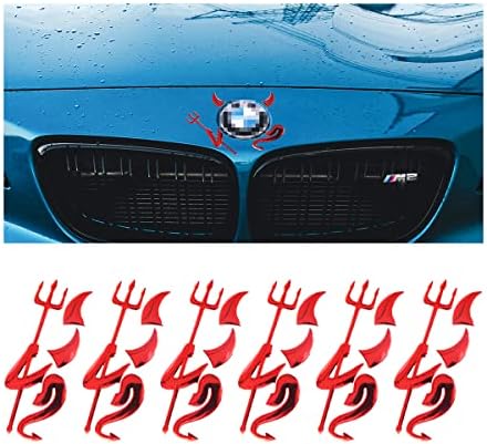 3D Стикери с логото на автомобила, Дяволът, 6 бр., Водоустойчив Стикер на колата, в стил Демон, Мека Самозалепващи