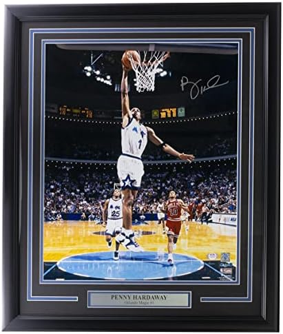 Холограма на PSA със снимка Орландо Мэджика 16x20 с Автограф Пени Hardway в Рамка Снимки на НБА С автограф